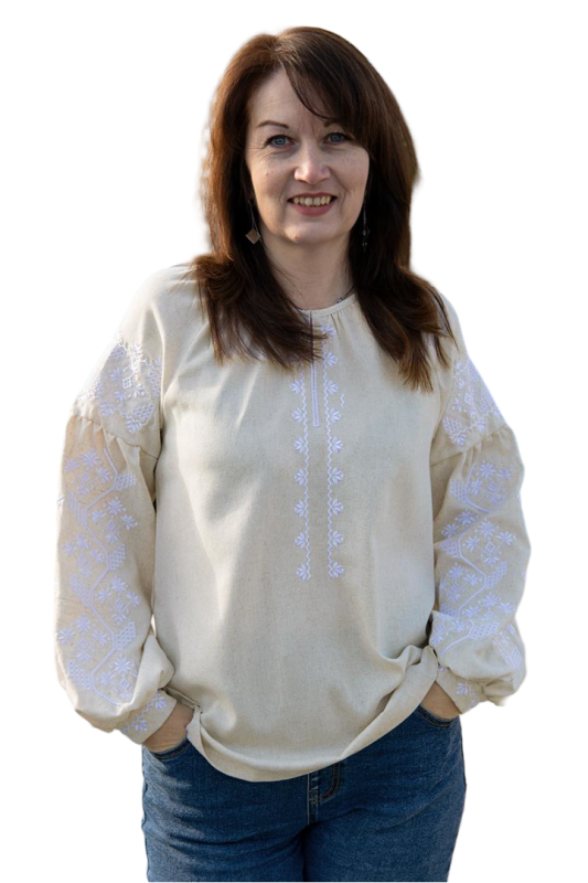 Вишиванка жіноча Ніжність лляна 258020411 льон (2XL)112-116 світло-бежева