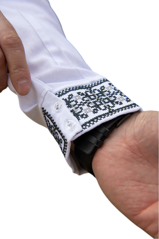 Чоловіча вишиванка лляна на свято  75201234 льон  (3XL)120 біла