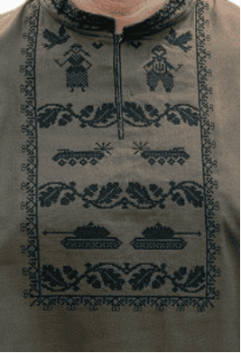 Вишиванка чоловіча Мужність лляна 191301234 льон  (2XL)112-116 хакі