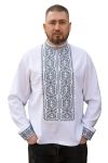 Чоловіча вишиванка лляна на свято  75201234 льон  (2XL)112-116 біла