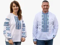 Вишиванки парні лляні жіноча і чоловіча Орнамент 7658020411 льон (2XL)112-116 білі