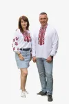 Вишиванки парні лляні жіноча і чоловіча Дуб і Калина 8658020411 льон (М)88-92 білі