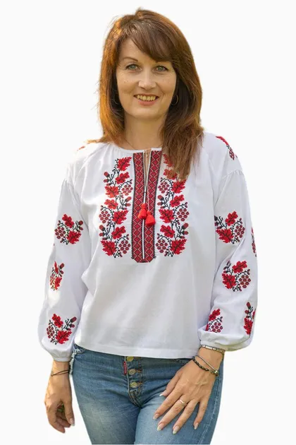 Вишиванки парні лляні жіноча і чоловіча Дуб і Калина 8658020411 льон (2XL)112-116 білі