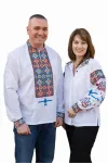 Парні вишиванки жіноча і чоловіча Барвисті 2658020411 льон (L)96-100 білі