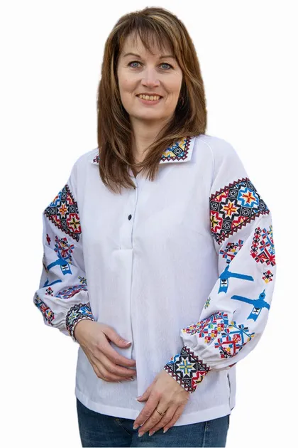 Парні вишиванки жіноча і чоловіча Барвисті 2658020411 льон (2XL)112-116 білі