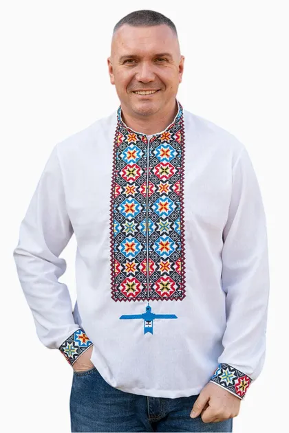 Парні вишиванки жіноча і чоловіча Барвисті 2658020411 льон (2XL)112-116 білі