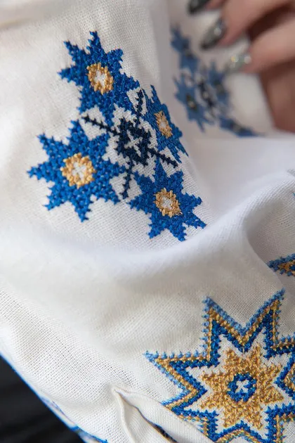 Вишиванки мама і донька Святкові парні сімейні 88020411 льон жіноча (М)88-92 для дівчинки 116см молочні