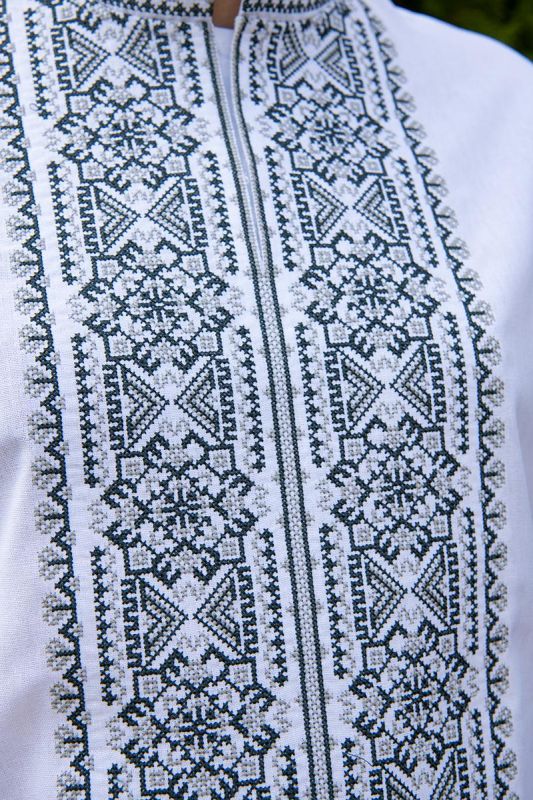 Чоловіча вишиванка лляна на свято  75201234 льон  (2XL)112-116 біла