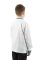 Вишиванка підліткова для хлопчика лляна сорочка з довгим рукавом 601234 льон 152см біла з блакитним  орнаментом