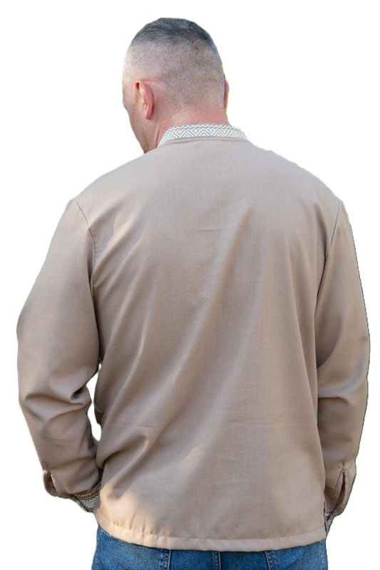 Вишиванка чоловіча Стильна 601234 льон (3XL)120 кавова