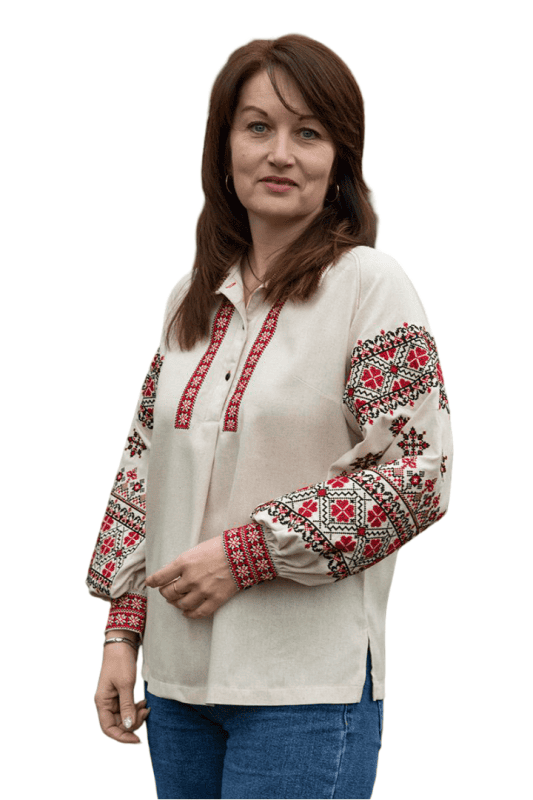 Блузка-вишиванка жіноча лляна Україночка 8558020411 льон (M)88-92 натуральна