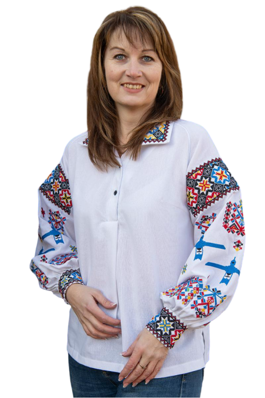 Вишиванка-блузка жіноча лляна Оригінальна 458020411 льон  біла