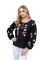 Вишиванка жіноча лляна з геометричним візерунком Ромби 68020411 льон (M)88-92 чорна