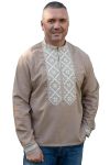 Вишиванка чоловіча Стильна 601234 льон (3XL)120 кавова